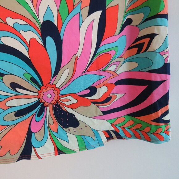 TRINA TURK Multicolor Retro Stretch Swim Cover Up Tie Skirt Vacation Resort Sz S - Picture 2 of 15